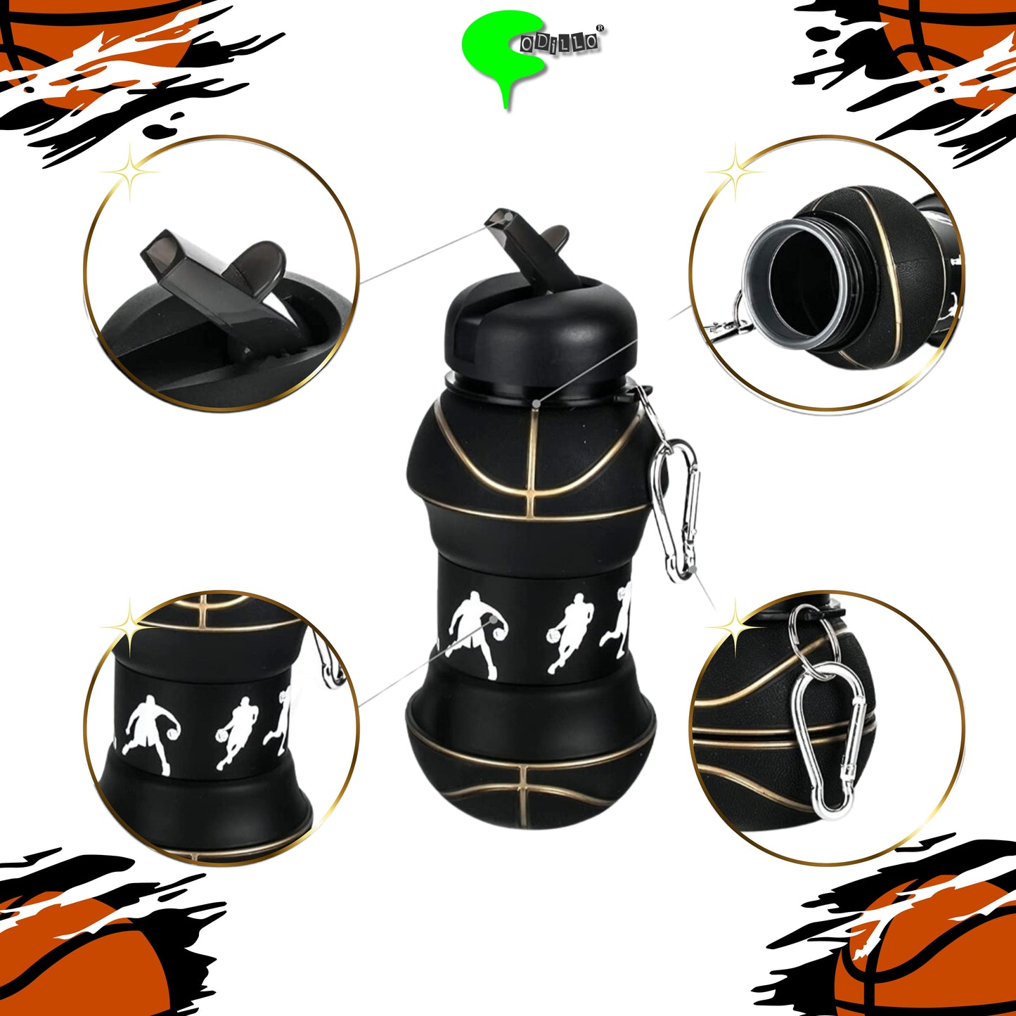 Borraccia CODiLLO Versione Basket (Colore Nero)